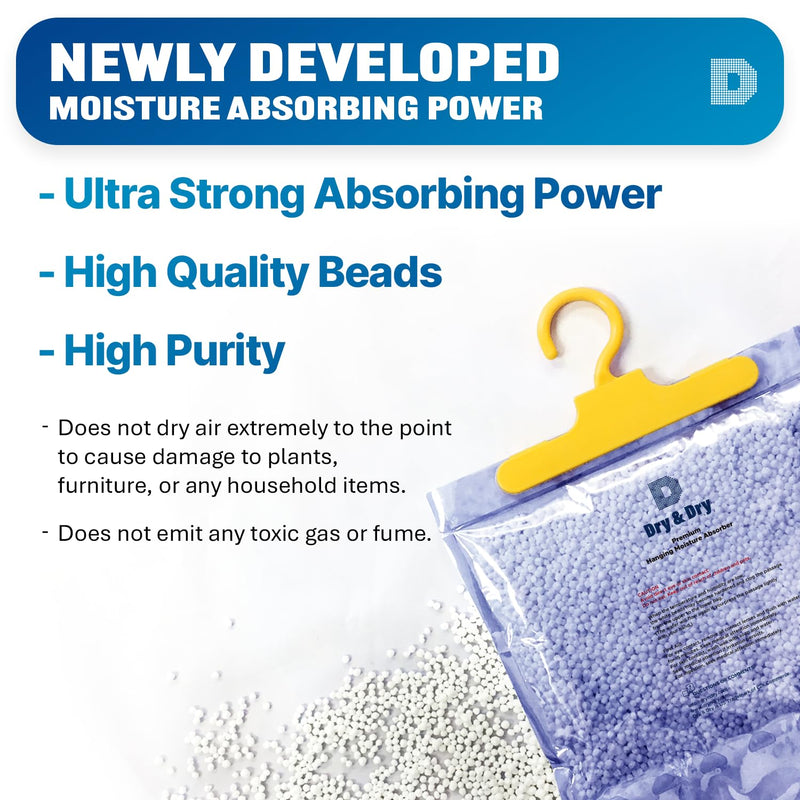 Dry & Dry 12 Pack[7 OZ] Premium Moisture Absorbers Dehumidifiers for Home Dehumidifier for Basement Dehumdifiers for Bedroom Small Dehumidifiers - Dehumidifiers Moisture Absorber