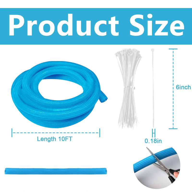 10 Ft High Visibility Chain Cover Kit High Visibility Yellow Cover Safety Barrier Cover for Both Indoor and Outdoor Environment (Blue) Blue