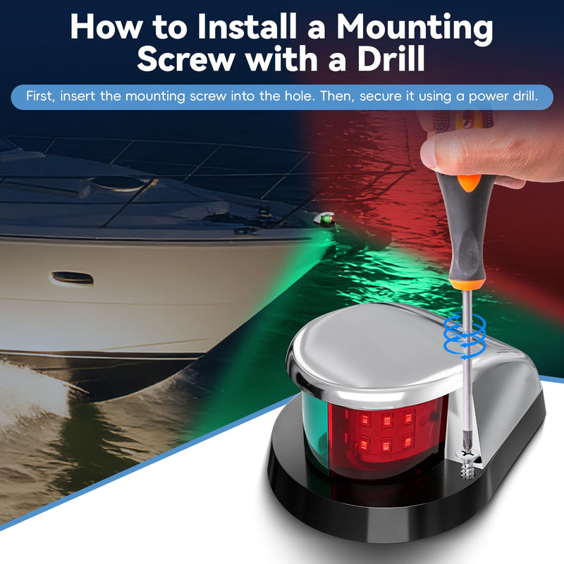 Boat Navigation Lights,Red and Green Marine LED,IP65 Water Resistant,12V - Compatible with Pontoon,Skiff, Yacht, Sailboats,Fishing Boats,Speedboat, and Small Boats(Silver 2 Pack) Silver 2 Pack