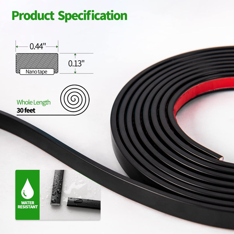 LONGKING 30 ft Peel and Stick Trim, Molding Trim for Walls, Edges, Borders, Backsplash Tile Edge, Flexible and Self Adhesive Trim, Black 30 Feet
