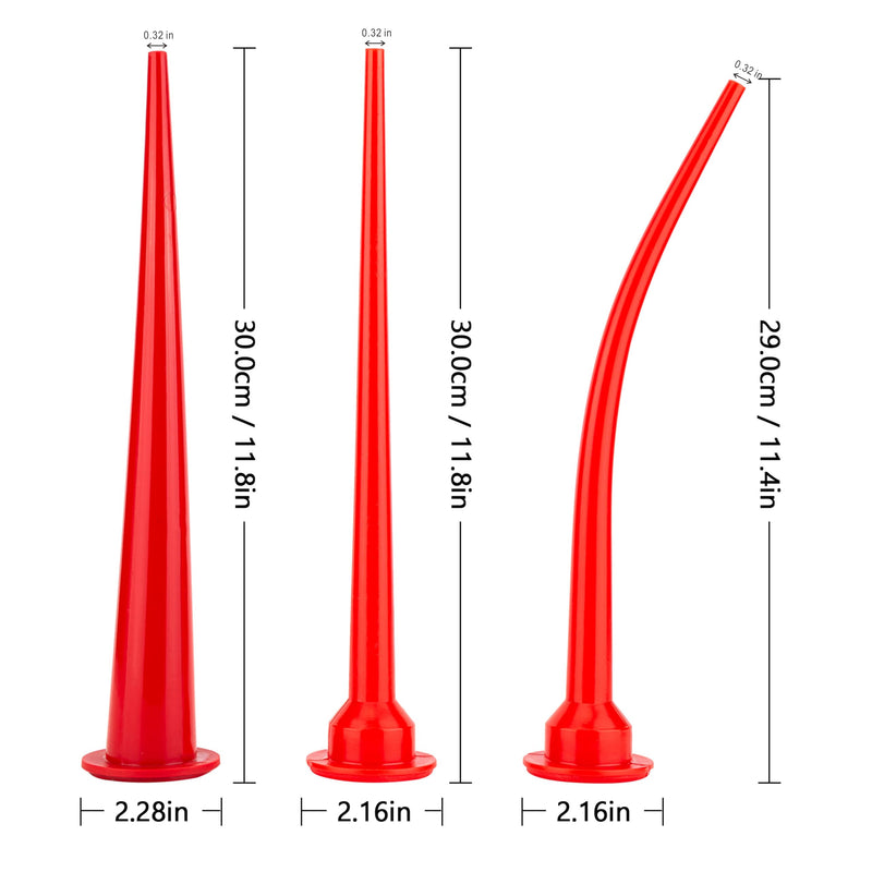 Long Caulking Nozzle for Sausage Caulking Gun, 3 Pcs
