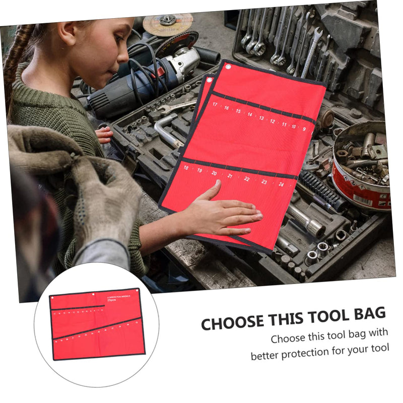 DOITOOL Tool Roll Bag 25 Slot Electrician Storage Holder Lightweight Canvas Wrench Organizer Portable Tool Storage for Repair and Maintenance