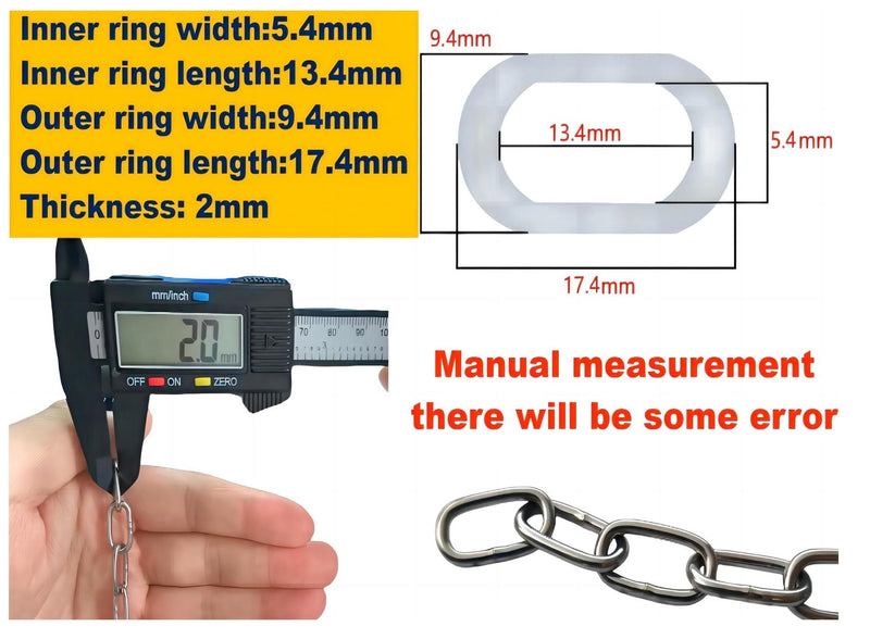 304 Stainless Steel Chain - Length 9.8Ft (3m) Thickness0.08“ (2mm) Metal Small Duty Chain Compatible with for Home Outdoor Camping Hanging Pet Chain