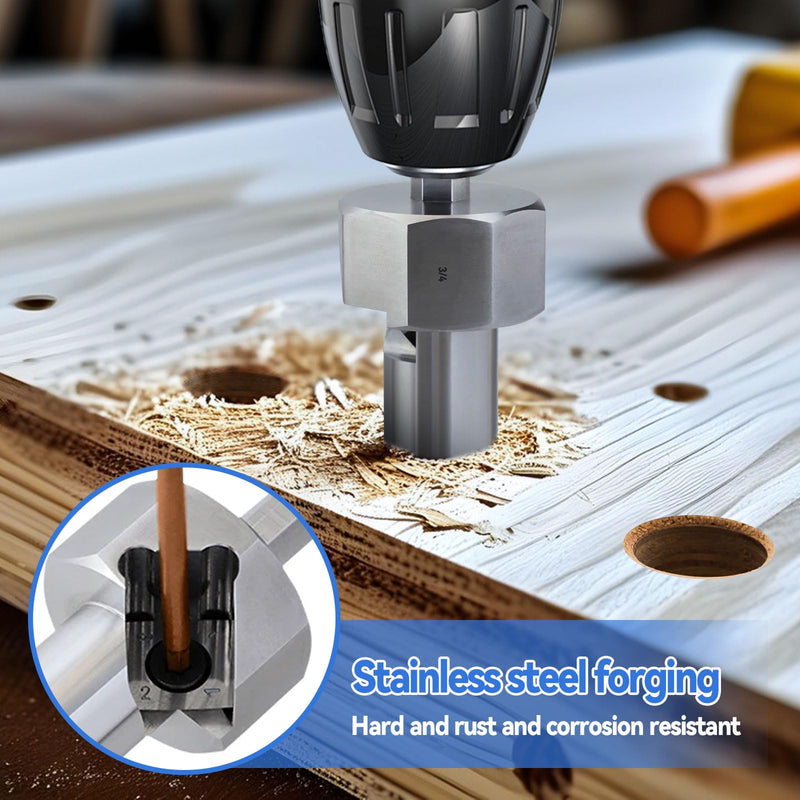 3/4" Bench Dog Hole Chamfer Reamer Tool,Woodworking Workbench Dog Hole Chamfer Reamer Tool T10 Alloy Blade 9mm Hex Shank Dog Holes Polished Finish Tool for Standard Electric Drills(19mm) 3/4 Inch