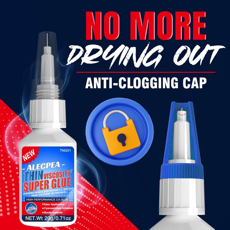20g Thin CA Glue (2-3 CPS), 3-5 Second Cure Time - Ideal for Hobbies and Precision Work: Woodworking, Model Making (Cars, Airplanes), Pen Turning, Inlays, and Surface Stabilization 20g/1Pack