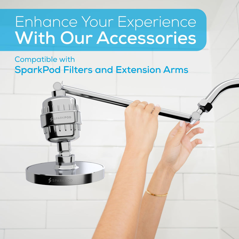SparkPod Shower Head - High Pressure Rain - Premium Quality Luxury Design - Easy Clean Adjustable Replacement for Your Bathroom Shower Heads (Luxury Polished Chrome, 6 Inch Round) Luxury Polished Chrome