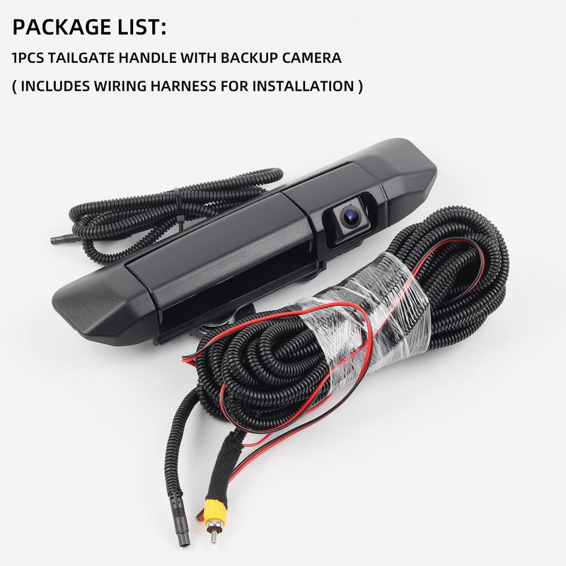 Dasbecan Tailgate Handle Rear View Backup Camera 6909004020 Compatible with Toyota Tacoma 2005-2015 Black Aftermarket Replacement Reverse Parking Liftgate Latch Handle Camera (RCA Connector)
