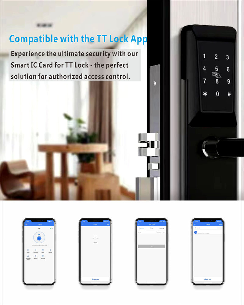 I C Card Fob Lock Door, I C Card Smart TT Lock Key, I C Cards, T uya Key Cards, 8 Packs thinner mixed