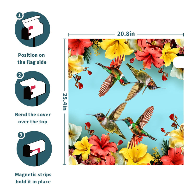Spring Birds Mailbox Cover Rustic Spring Flowers Mailbox Covers Magnetic Large Size 25.5" x 21" Farmhouse Holiday Mailbox Covers Magnetic Mailbox Wrap Post Letter Box Decor for Home Garden Yard Welcome Spring 25.5x21 Inch