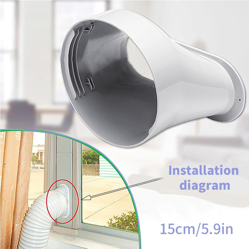 5.9 inch Air Conditioner Portable Exhaust Hose coupler, Window Sealing Plate Vent Tube Connector Adapter Portable AC Unit Exhaust Hose Coupler Connector for Air Conditioning Exhaust Port