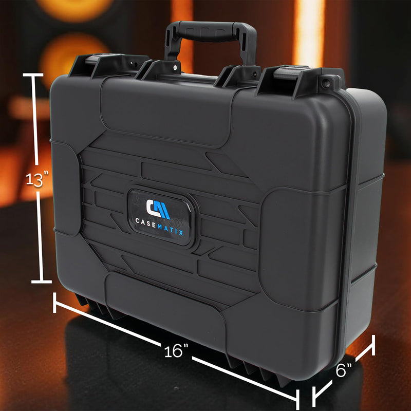 CASEMATIX Projector Hard Case with Custom Foam Compatible With Epson VS240, EX3240, VS345, VS340, VS335W, EX7240 Pro, EX5240 – Travel Case with Hard Shell Protection – Fits Up to 14.5" x 10.5" x 4.5"