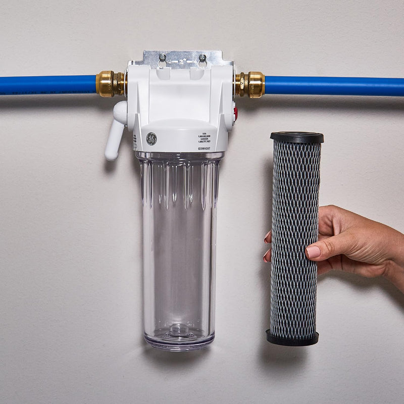 GE FXWTC Whole Home System Replacement Filter Set, Pack of 2 - NSF Certified: Reduces Chlorine, Sediment, Rust & Other Impurities - Replace Every 3 Months for Best Results (replaces 910163)