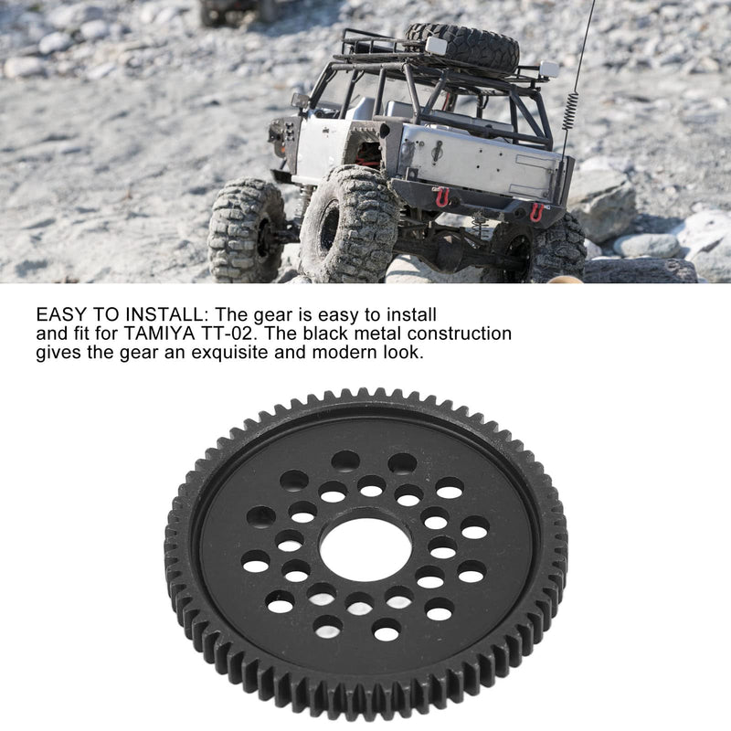 High Speed Spur Gear, Steel Metal Black Large Remote Car Spur Gear Pinion Conversion Kit For TAMIYA TT‑02 68T Upgrades Parts Accessories Steel Gear - NewNest Australia