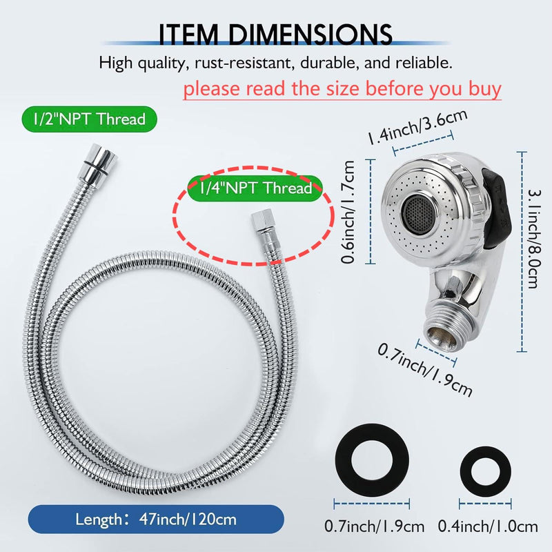 LukLoy Shampoo Bowl Sprayer Hose Replacement, 𝟏/𝟒" Nut Professional Salon Sink Shampoo Hose, with Stainless Steel Hose, Perfect Size and High Pressure 1/4 nut