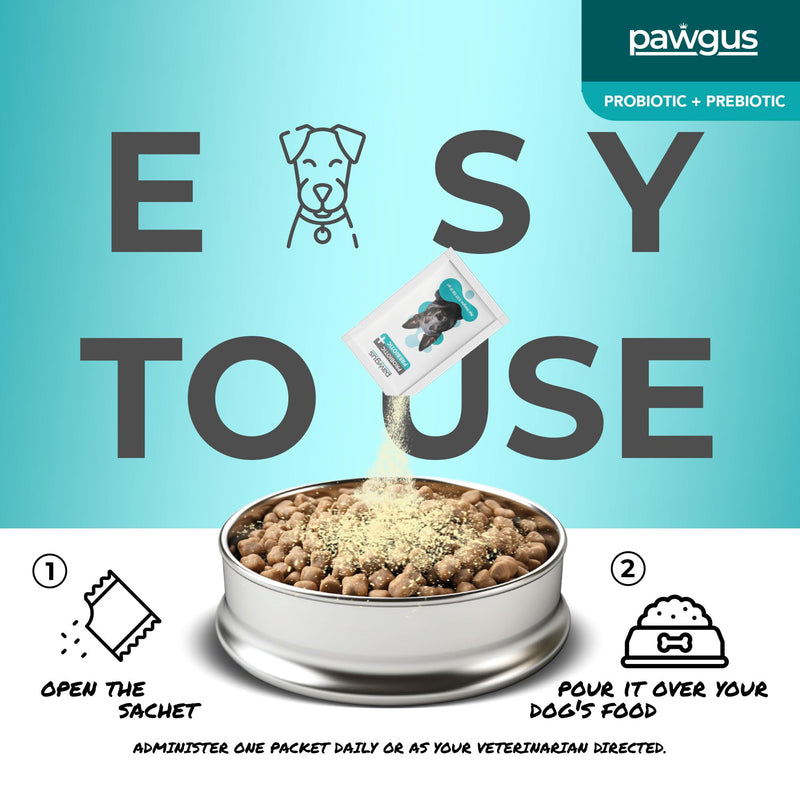 Ultimate Prebiotic and Probiotic Combo for Dogs Canine 30 Sachets - Digestive Enzymes for a Healthy Gut, Diarrhea Relief, Immune Support, Gas Relief, 7 Billion CFU, Vitamins - Vet Recommended