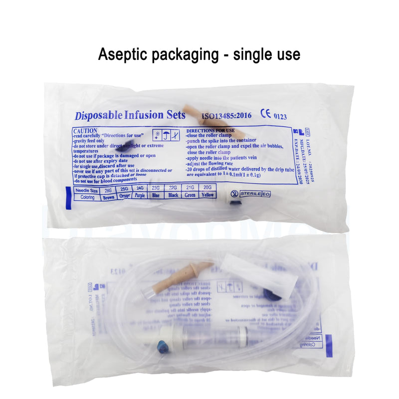 30pcs IV Extension Set, IV Tubing,60’’,Sterile Individual Packaging for Lab and Veterinary (Screw Mouth) 30pcs