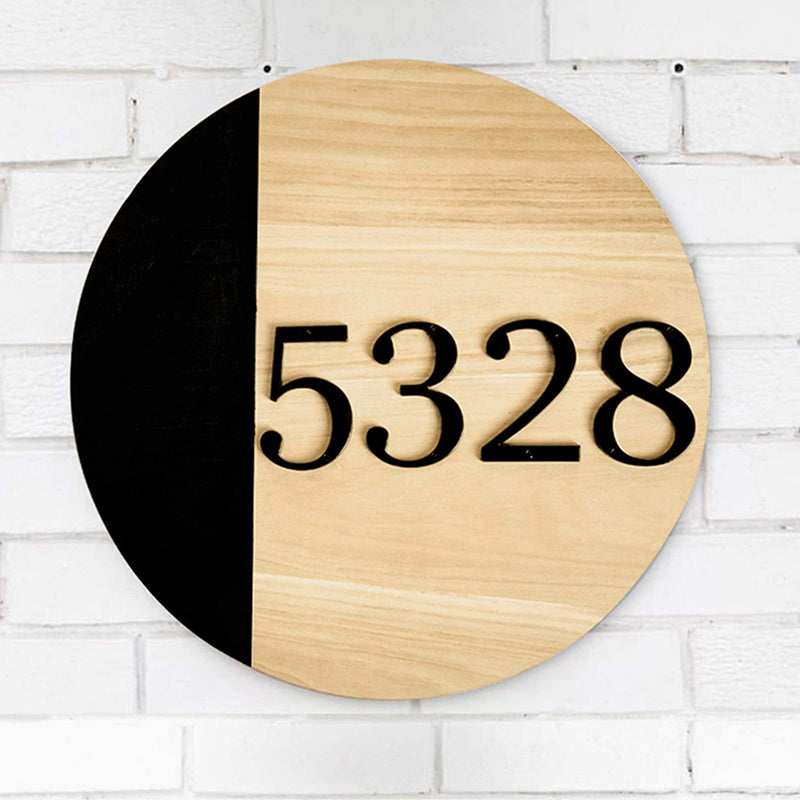 HASWARE House Number Sign 4 inch Modern Door Numbers Signage Plaque Street Home Address Numerals Zinc Alloy (1, Black) 1