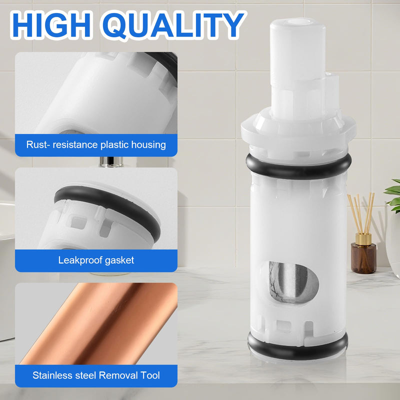 1224 1224B Faucet Cartridge Kit Compatible with Moen Double Handle Faucets and Tub Showers with Removal Tool