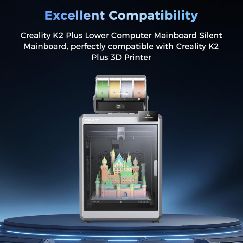 Creality Official K2 Plus Lower Computer Mainboard, Original K2 Plus Motherboard, CR4FN200338C15_32 Silent Mainboard, GD32F303RET6 Control Board Mainboard for Creality K2 Plus 3D Printer