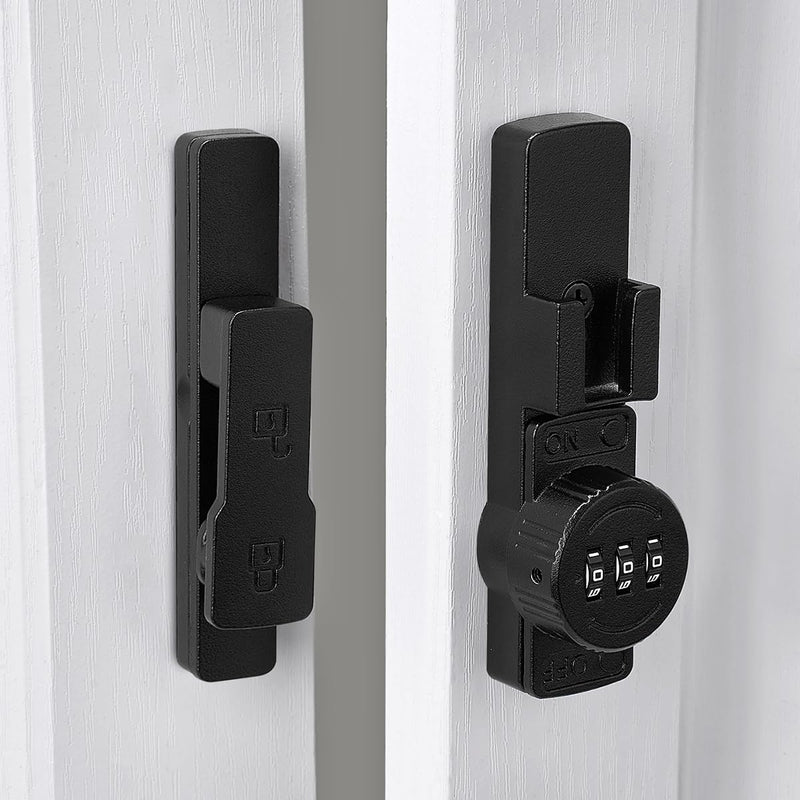 Matte Black 180 Degree Barn Door Lock,Mechanical Password Lock,3 Digit Password Keyless,Flip Latch with Combination,Protect Privacy,for Barn Door,Cabinets,Windows,Garden,Bathroom Matte Black_180 Degree 1