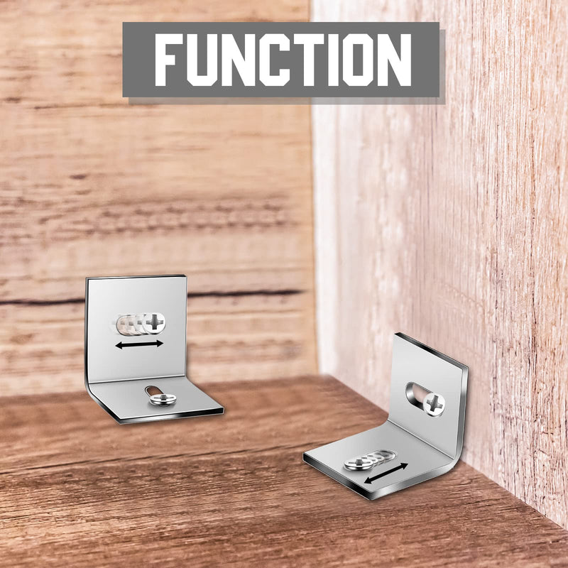 Dunzy 18 Pcs 1x1 Inch Heavy Duty Wood Table Top Expansion Bracket Steel Z Clips Fastener Connector Table Top Fasteners Woodworking Fasteners Hardware Mounting Tabletop Connector Bracket, Silver 1×1 Inch