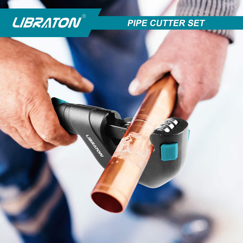 Libraton Pipe Cutter, Tubing Cutter 3/16" to 2" Outer Diameter, Copper Pipe Cutter, Tube Cutter with Deburring Tool, Copper Cutter, Pipe Cutter Tool for Copper, and Thin Stainless Steel Tube 3/16" to 2"