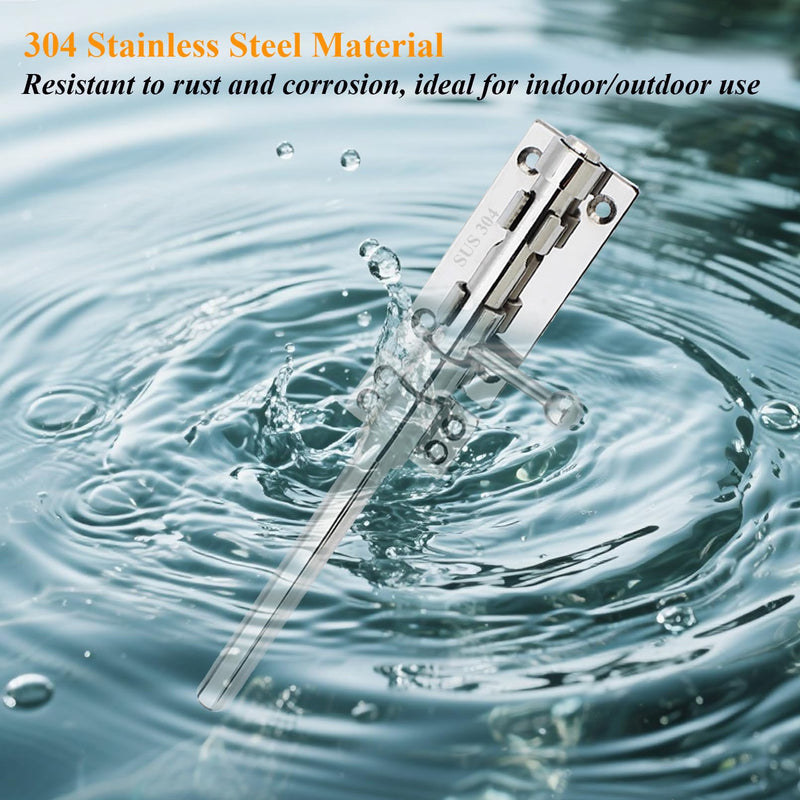 Gate Latch 304 Stainless Steel Slide Bolt Latch Heavy Duty Rustproof Barrel Bolt Latch Thickened Solid Outdoor Gate Lock Door Hardware for Shed Fence Trailer Silver 12 Inch