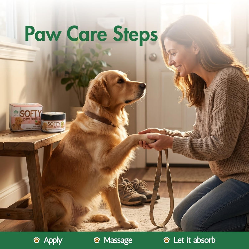 BASIL Dog Paw & Nose Balm Butter Cream with Almond Oil - Moisturizing Balm for Dry, Cracked Paws & Elbows | Gentle Care for Dogs & Puppies (50g / 1.75 oz)