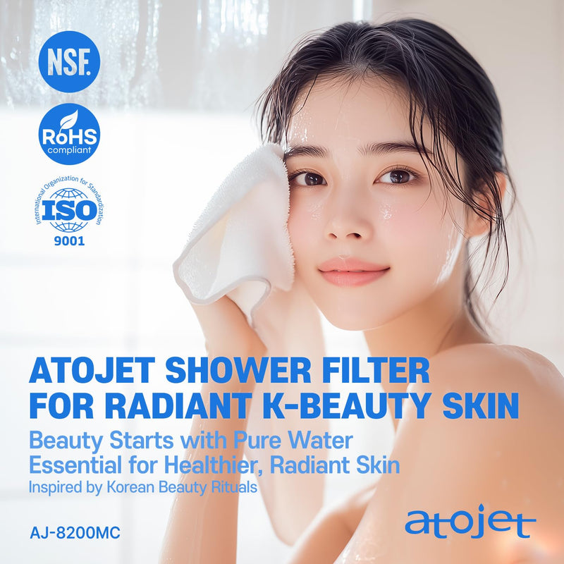 Filter Showerhead Inspired By Korea's Beauty Culture | Carbon Composite Filter | Single Set (Hose, Mount, Teflon Tape, Wrench) (AJ8200MC-SET-SNG) Showerhead Accessories Set (Hose, Mount, Tape, Wrench)