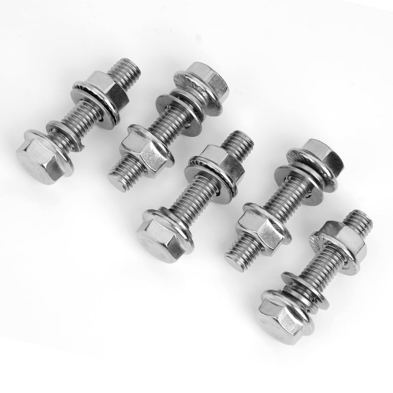 M8 x 35mm (10 Sets) M8x1.25 Bolt Flanged Hex Head Nuts and Bolts, M8 Bolt Flange Hexagon Screws with Nuts and Washers, 304 Stainless Steel 18-8 Metric Bolt Assortment, DIN 6921, by Mywish Silver-M8
