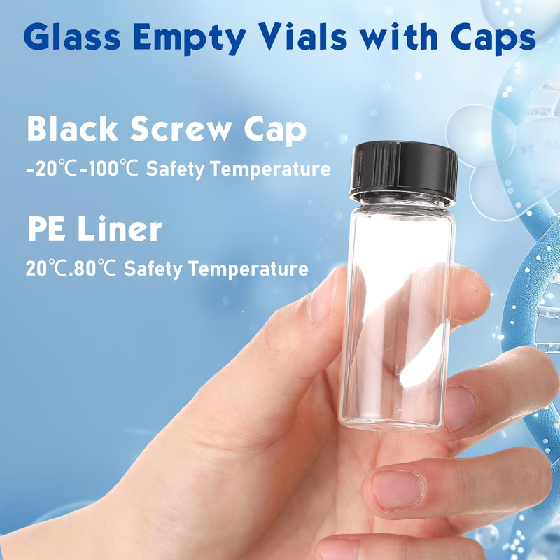 Geelin 6 Pcs Portable Turbidity Meter Sample Cells, 25mm Diameter x 60 mm Length Leak-Proof Vial, Black Screw Cap for Digital Turbidity Meter Analyzer Turbidimeter