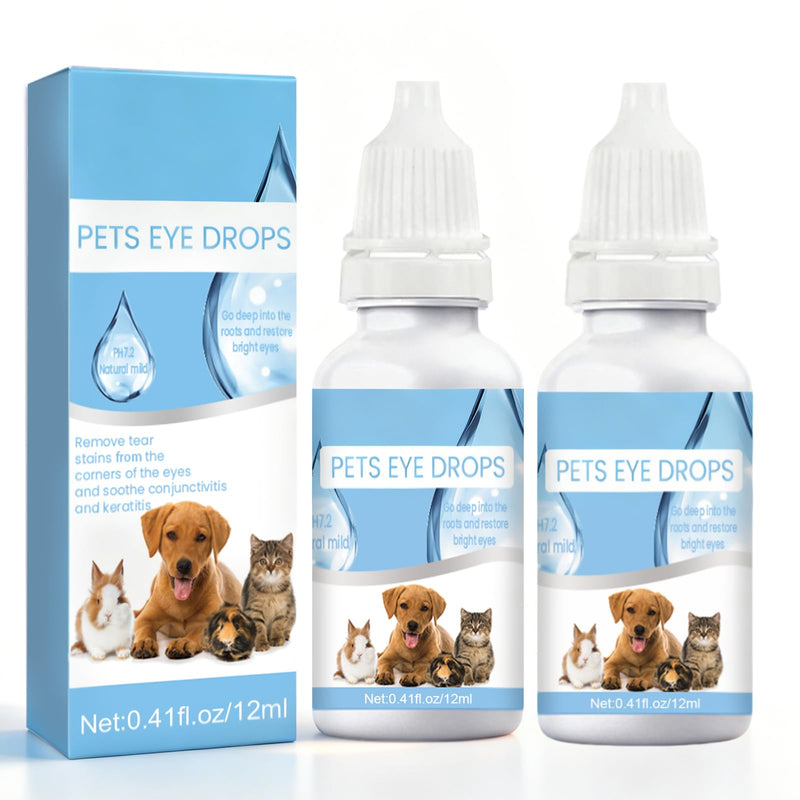 Callmynm Pet Eye Drops for Dogs & Cats, 2-Pack Daily Eye Cleaning and Soothing Care, Relieve Irritation & Dryness, Pink Eye & Allergies Symptoms, Eyes Tear Stain Cleaner with Gentle Formula