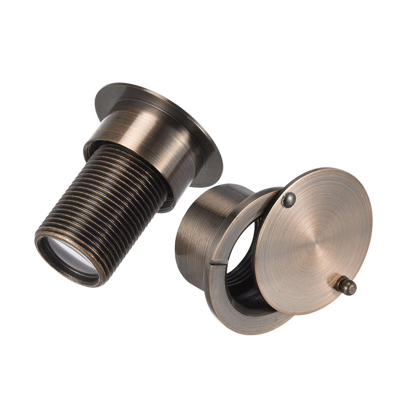 uxcell Brass Door Viewer Peephole 220-degree with Rotating Cover for 1-3/5 to 2-1/6 Inch Doors, Antique Brass Finish