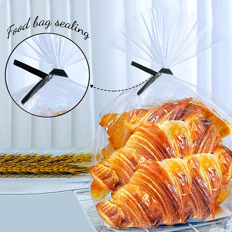 400 Pcs Twist Ties for Bags 5" Cable Ties Bag Twist Ties for Cord Twist Bread Ties Reusable Black Plastic Coated Ties Twist Ties Heavy Duty Bread Ties Wire Twist Ties for Household and Office Use 400 PCS