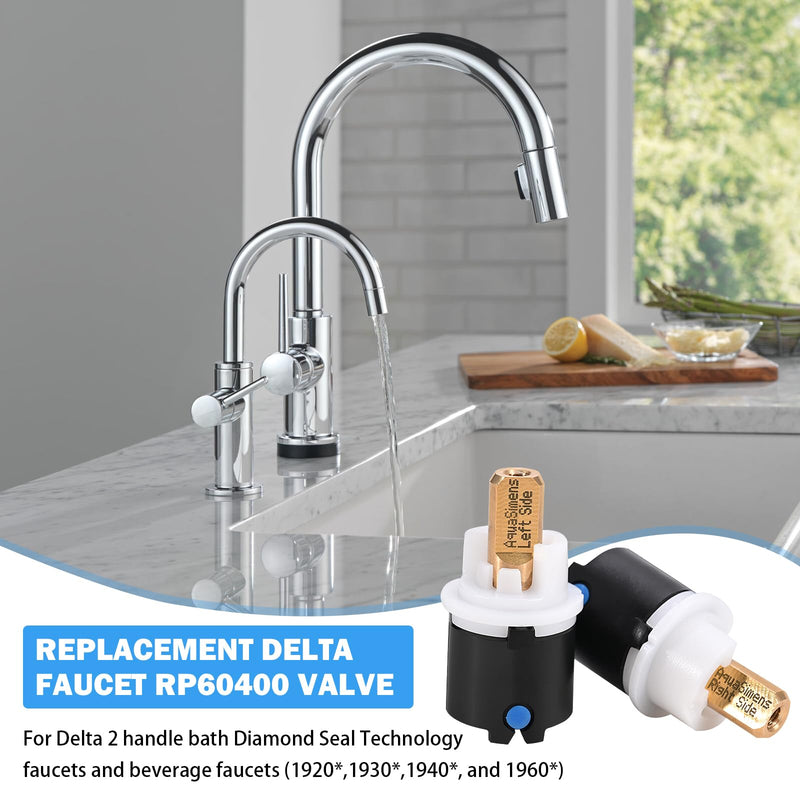 RP60400 Faucet Cartridge Replacement for Delta Diamond Seal Technology (DST), Fits Most Delta 2-Handle Bathroom, Kitchen, Sink and Bathtub Faucets 1920, 1930, 1940, 1960 Series, Leak-Free Black RP60400 Cartridge