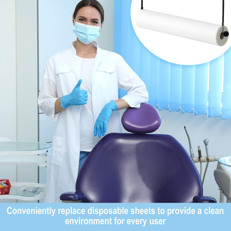 Bed Roll Paper Disposable Sheet Dispenser Hanger Holder Exam Table Paper Hangs Metal Design for Treatment Beds with Removable Armrests, Accommodates 24" Disposable Sheet Rolls