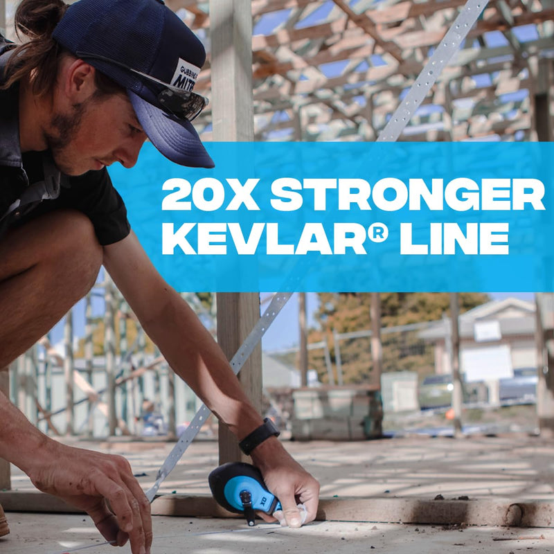 OX Tools Pro Aluminum Body Chalk Reel 6x Gear with Kevlar Reinforced Line | Strong Thick Bold Chalk Line | Chalk Line Tool | Chalk Box | KEVLAR line - NewNest Australia
