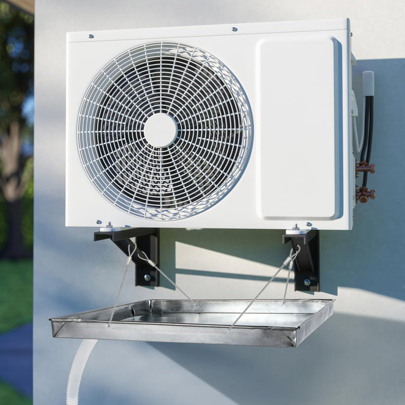 Air Conditioner Drip Pan 16 Inch Stainless Steel External Unit Water Tray with 6.5 Feet Drain Hose and Clamp Universal Ac Drain Pan for Portable and Outdoor Air Conditioning Units Silver 40.00X40.00X3.50CM