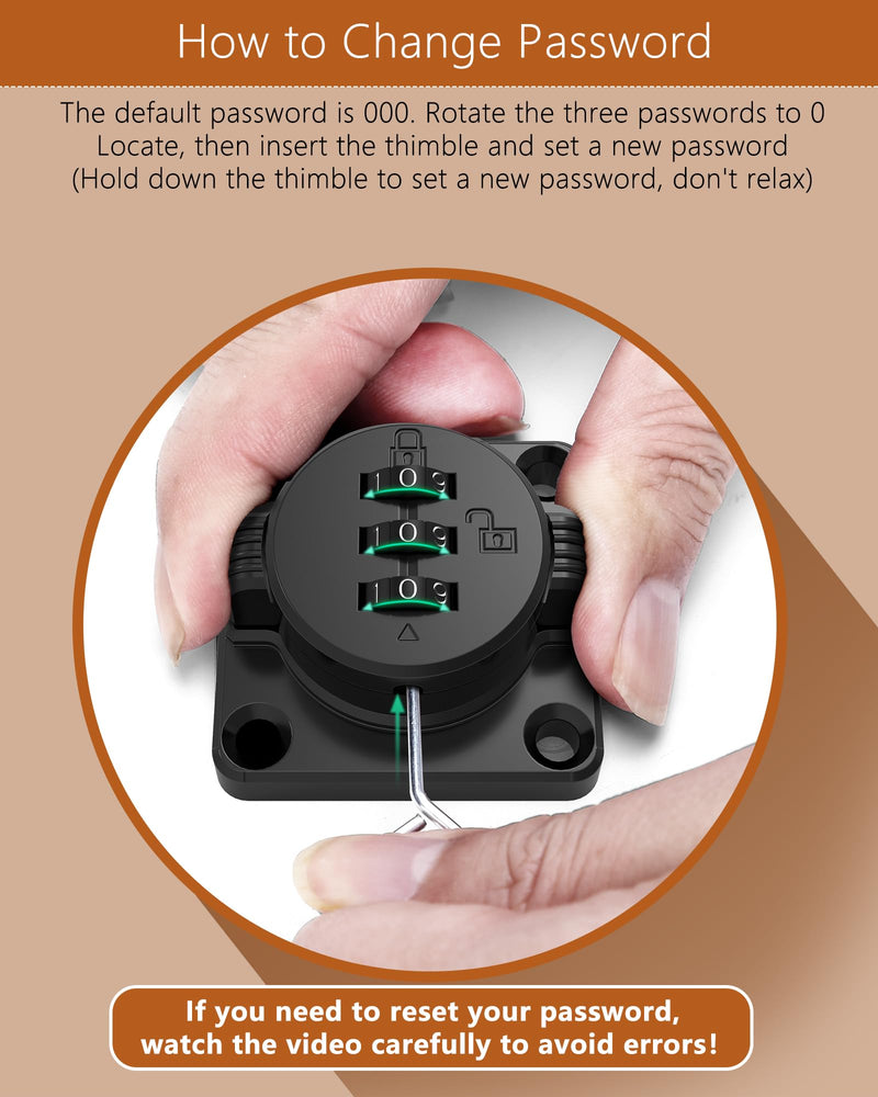 Cabinet Password Hasp Locks, Cabinet Door Combination Lock, Password hasp Lock, 3-Digit Combination Lock for Cabinet Doors – Twist Knob Hasp Latch Lock with Password Code(4.5 inch Black) 4.5 inch black