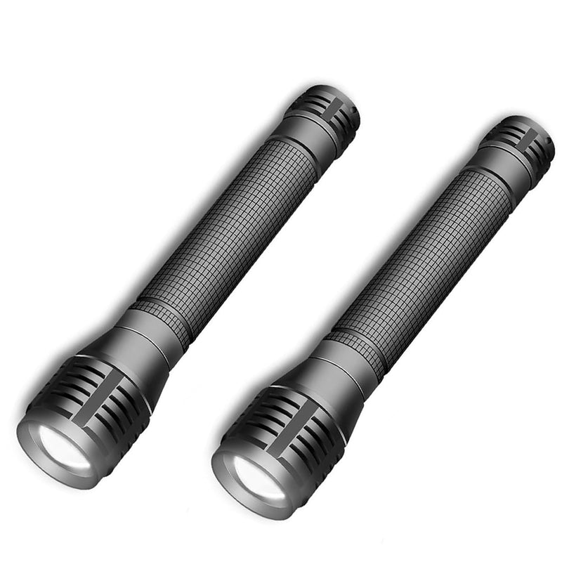High Lumens Zoomable LED Flashlight, 3 Modes, AA Battery Powered – Powerful for Camping, Outdoor, and Emergency Use,2-Pack 3-Mode