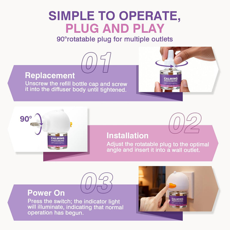 Tcllka Cat Calming Diffuser Comfort for Cats Refill Reduce Fighting Spraying and Scratching