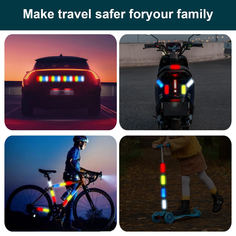 40 PCS Reflective Stickers, High Visibility Reflective Tape, Waterproof Safety Reflective Tape for Car Trailer Truck Bike Motorcycle, 1.18 x 3.15 Inch