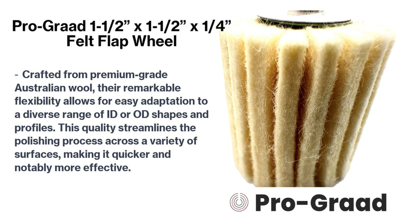 10 Pack 1-1/2" X 1-1/2" Felt Flap Wheel with 1/4" Shank Mounted, Perfect for Surface Finishing, Polishing, Buffing Plastics, Stone, Glass, Steel, Stainless, Aluminum & More, Pack of 10 1-1/2" x 1-1/2" x 1/4"