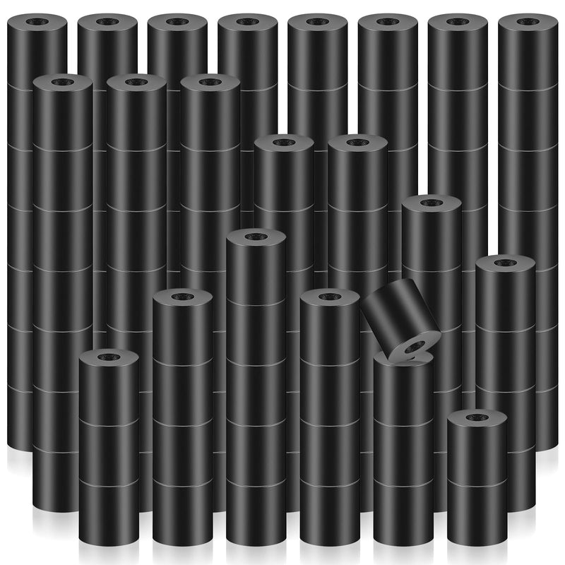 Pasimy 200 Pcs Black Nylon Spacers 1/2 ''Thick, 1/2 '' Od 0.194 '' ID Round Rubber Plastic Washers Electrical Outlet Screw Spacers for Robotics Electrical Screws, Switch and Receptacle 1/2'' Thick, 1/2'' Od 0.194'' Id