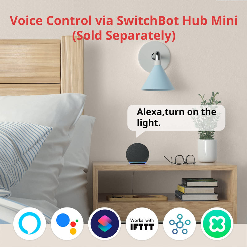 Switchbot Smart Switch Button Pusher (Bluetooth) – Fingerbot for Rocker Switch/One-Way Buttons, App Timer Control, No Wiring, Optional Hub Required for Voice/Remote, White Bot+Remote