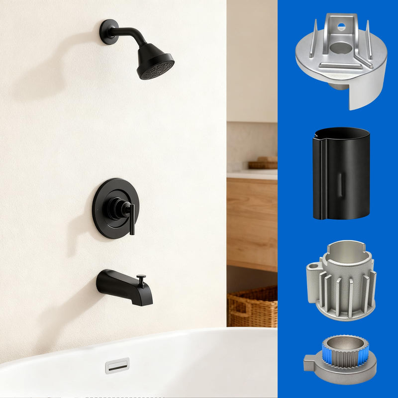 Replacement for 116653 Adapter, Stop Tube and Temperature Limit Stop Kit Replacement for 96987, Shower Handle Parts for Bathtub Faucet Valve Repair Kit, for Cartridge,All Metal