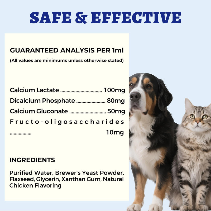 Wellix 60ml Oral Calcium Paste for Whelping Dogs & Cats, Easy-to-Absorb Calcium Supplement for Dogs & Cats with Calcium Gluconate, Lactate & Vitamin D3 for Labor Support & Recovery, Chicken Flavor
