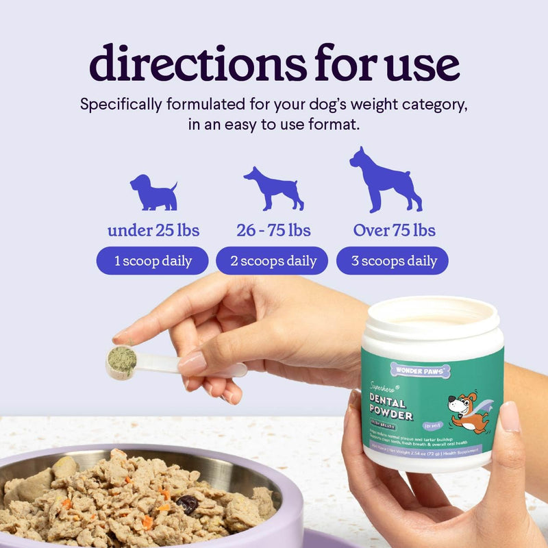 Premium Dog Dental Powder – Advanced Dog Teeth Cleaning Powder For Plaque & Tartar Removal– Dental Powder For Dogs With Kelp, Enzymes & Herbs – Breath Freshener For Plaque, Tartar & Oral Health–2.54oz