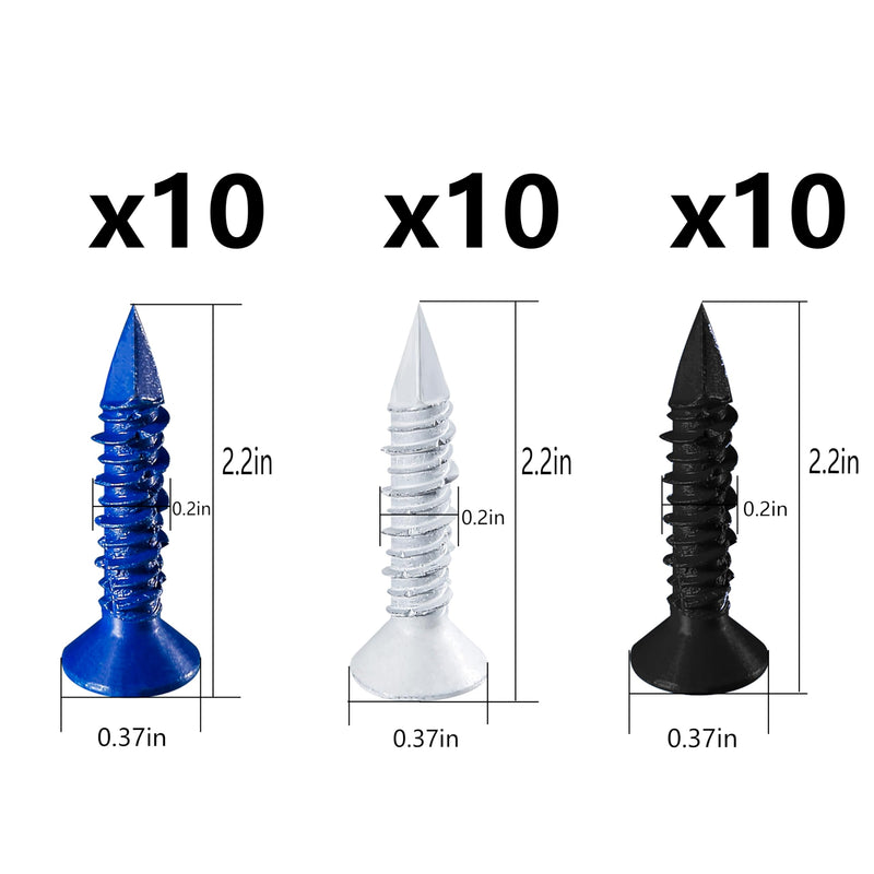 Wensilon(105 PCS) 3/16" Concrete Screw Anchor Kit Blue/Black/White Flat Head for Anchoring to Masonry, Block or Brick Stucco 3/16”