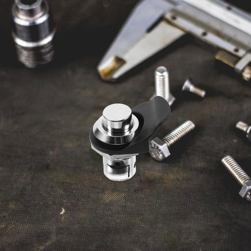 Unomor Push Button Door Latch with Plum Blossom Cylinder Lock Round Head Boat Push to Close Latch for Industrial Cabinet Doors Secure Metal Security for Electromechanical Equipment